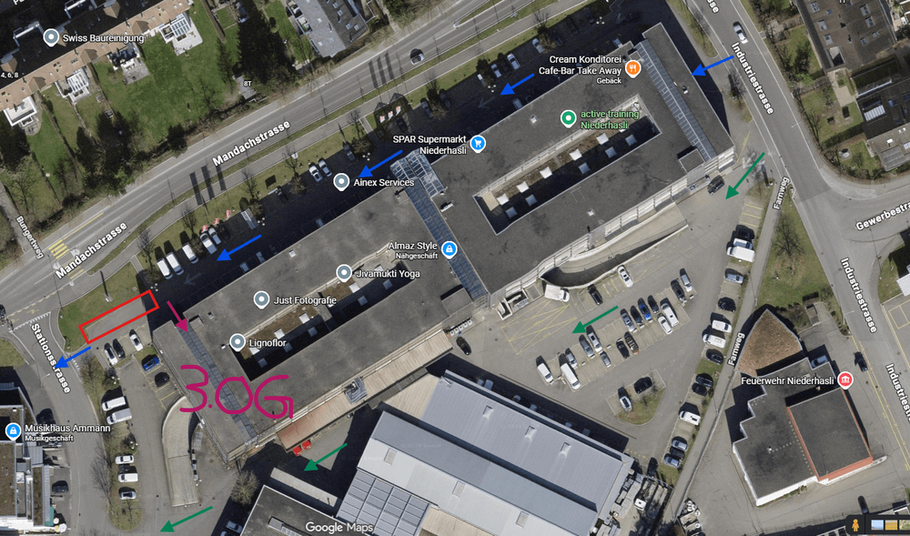 Niederhasli Park- und Abhol-/Bring-Situation: